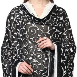 Chiffon Embroidered Black, White Women Dupatta-3