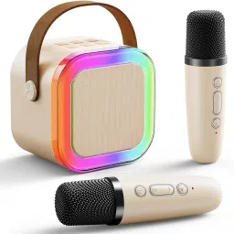 RHONNIUM Portable Singing Tool Small Speaker Outdoor with Microphone-ai 10 W Bluetooth Party Speaker-image-53