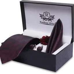 RANDOM STRIPE Silk Cufflink & Tie Pin Set-picture-4