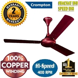 crompton SUREBREEZE 400 RPM ULTRA HIGH SPEED 100% COPPER MOTOR LONGER LIFE57 with 24 Months Warranty Energy Saving 1200 mm Ceiling Fan-picture-5