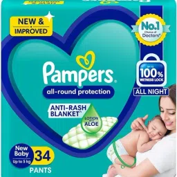 New Born (NB) 34 Count Anti Rash Blanket Lotion with Aloe Vera Diapers - New Born-image-64
