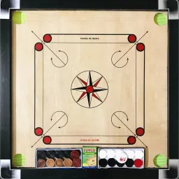 for Kids 26 Inch Medium Size Glossy Finish, Coins, Strikers, Powder 41 cm Carrom Board-image-5