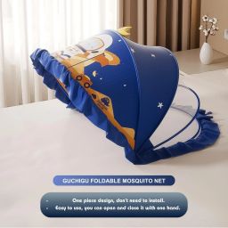 guchigu Polyester Infants Portable Baby Folding Crib Mosquito Tent Net Sun Shelter for Infants Mosquito Net image 2