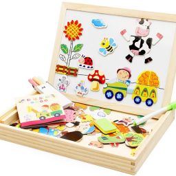 Wooden Magnetic Happy Farm Colorful Puzzle Board-image-46