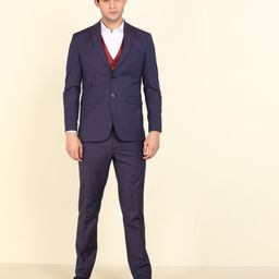 peter england Men Three Piece Suit Solid Suit-picture-30