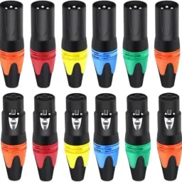 XLR Connector 3-Pin XLR Cable Connector Male and Female Connector Microphone Cable Plug Connector Audio Socket, Colored XLR Connectors-image-35