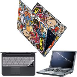 Techfit Full Body Laptop Skin with Screen Guard and Key Guard - Hand Drawn Set of Travel Combo Set-image-4