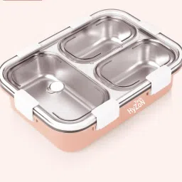 Leak Proof 3 Compartment Stainless Steel Tiffin Boxes With 3 Containers Lunch Box-picture-19