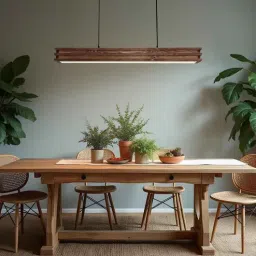 symplify Artline 48 Brown Solid Wood Linear LED Hanging Light-picture-29