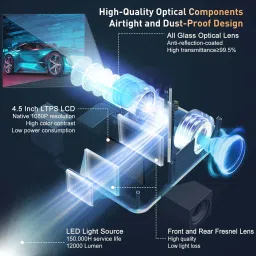 Projevox 2024 Android 9 Ultra Full HD 2+16GB Upgreded LED Projector For Home Cinema (12000 lm / 2 Speaker / Wireless / Remote Controller) Portable Projector image 4