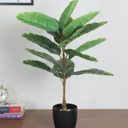 arick decor 2.4Ft Artificial Banana Leaf Plant 15 Leaves With Black Pot-picture-7