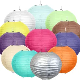 Rice Paper Ball Lamp Round Hanging Ball Paper Hanging Lantern Paper Lamp Multicolor Paper Hanging Lantern-18