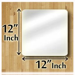 12" Inch SQUARE Mirror, 3.5mm thick / No Drill Required / Easy Stick Bathroom Mirror-11