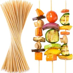 Natural Bamboo Skewers for BBQ, Kabobs, Cocktail, Fruit, Crafts, 5.0mm, 9.65 in Disposable Bamboo Fruit Fork, Serving Fork, Salad Fork Set-image-30