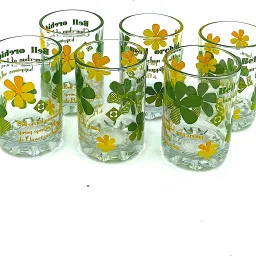 (Pack of 6) Flower Printed Cocktail Glass Glass Set Water/Juice Glass-image-52