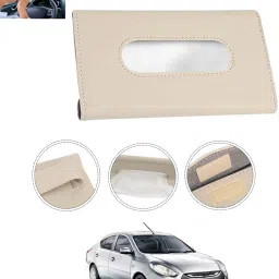 Universal Leatherite Rectangle Beige Tissue Box For Car/office/Home-237 Vehicle Tissue Dispenser-image-10