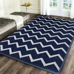 Dark Blue, White Velvet Carpet-17