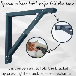 vmd Heavy Duty 12" (Grey) Foldable Shelf Bracket, DIY Folding Shelves, l Bracket, Wall Angle Bracket, Folding Table Bracket with Fitting for fold Down (Pack of 2) Shelf Bracket image 3