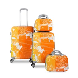 Polo Class Unisex Set of 4 Orange & White Printed Travel Bags-19