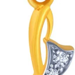 PC Chandra Jewellers P Shaped 14kt Yellow Gold Pendant-image-64