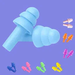 4 Pairs Ear Plugs Soft Silica Gel Noise Reduction-Random Color (Multicolor)-V1 Ear Plug-image-81