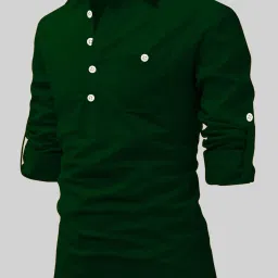 Men Solid Pure Cotton A-line Kurta-image-9
