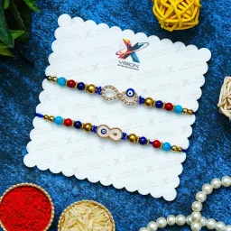 xvision Designer Premium EvilEye Rakhi for Brother Assorted Rakhi Set image 3