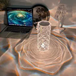 nulomi Rose Shadow Crystal Table Lamp, 16 Color Changing Night Light with USB Table Lamp image 4