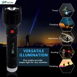 firstlike Long Range Lithium battery LED torch with backlight Rechargeable Torch image 5