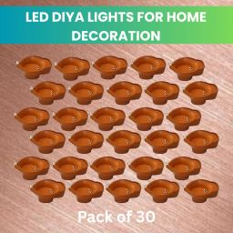 Water Sensor Diya LED Water Diyas for Diwali Home & Office Décor Pack of 30 B5 Plastic (Pack of 30) Table Diya Set-image-57
