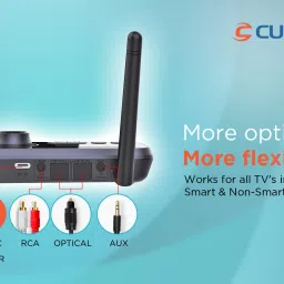 cubetek LCD Display V5.0 Bluetooth Transmitter Receiver,Bypass,Aux, Optical 0.5 W AV Control Receiver image 2