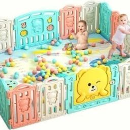 Baby Playpen Playarea Fence 20 Panel for Kids Playard Indoor Play Area with Ball Bassinet-19