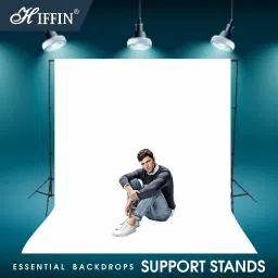 Hiffin 8X12Ft White Screen with 9X9Ft Background Support Stand Kit Reflector Reflector image 5