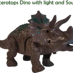 Battery Operated Musical Walking Triceratops Dinosaur With Flashing Lights-image-46