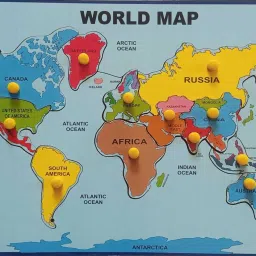 World Map Puzzle with Knob Educational Map Puzzle toy for Kids-13