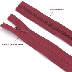 43 cm Long Size wine Color Nylon Invisible Zipper Closed End DIY Sewing Craft Maroon Nylon, Nickel Invisible Zipper-19