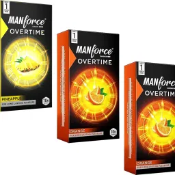 Pineapple And Orange 2 Flavoured Dotted Condom-image-71