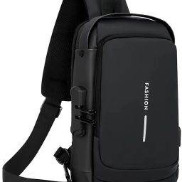 Black Men & Women Sling Bag Anti-Theft, Waterproof, USB Charging, Crossbody Sling Bag with Adjustable Strap-36