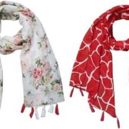 Printed Chiffon Women Multicolor Scarf, Stole, Fancy Scarf-image-57