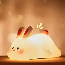 deuson ecom Night Lamp Night Rabbit Light Silicon Rechargeable Changing Home Decor for Kids Night Lamp-picture-4