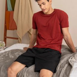 Solid Men Black Casual Shorts-image-1