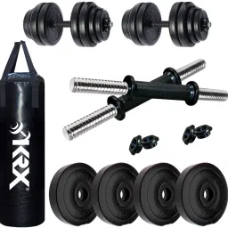 12 kg PVC-DM-12KG-COMBO 16 (3 kg x 4) with Unfilled Punching Bag, Home Gym Combo-30