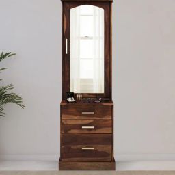 woodsworth from pepperfry Solingen Sheesham Wood Dresser in Scratch Resistant Rustic Teak Finish-picture-6