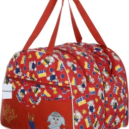Cotton Multiuses Teddy Print Mothers Bag For Traveling & Storing (Red) Mothers Bag-image-46