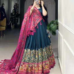 Printed Semi Stitched Lehenga Choli-image-1