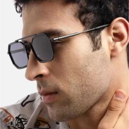 UV Protection Retro Square Sunglasses (Free Size)-image-3