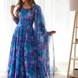 Printed Georgette Stitched Anarkali Gown-image-68
