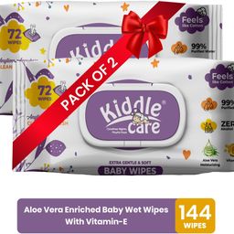 Extra Gentle & Soft Baby Wipes with Lid | Aloe-Vera and Vitamin E (Pack of 2)-image-98
