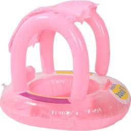 VWretails Baby Pool Float with Sunshade | Inflatable Toddler Swim Float with Safety Seat for Ages 3+ | Infant Training Bath Float for Pool Fun | Blue & Pink Swim Float(Pack of Any one Float) Swim Floatation Belt image 4