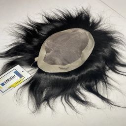 DreamExim Excellent Men's Patch/Toupee/ Piece (Natural Black, 10X8 Hair Extension-image-38